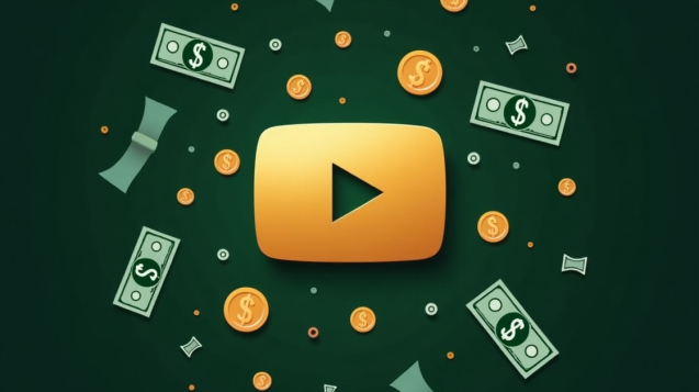 Flux_Dev_A_minimalist_digital_illustration_of_a_golden_YouTube_3